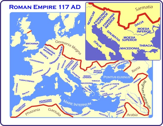 Map of Roman Empire 117 CE