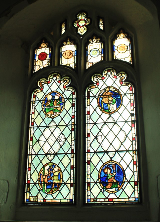 Saxlingham church stained glass 1250